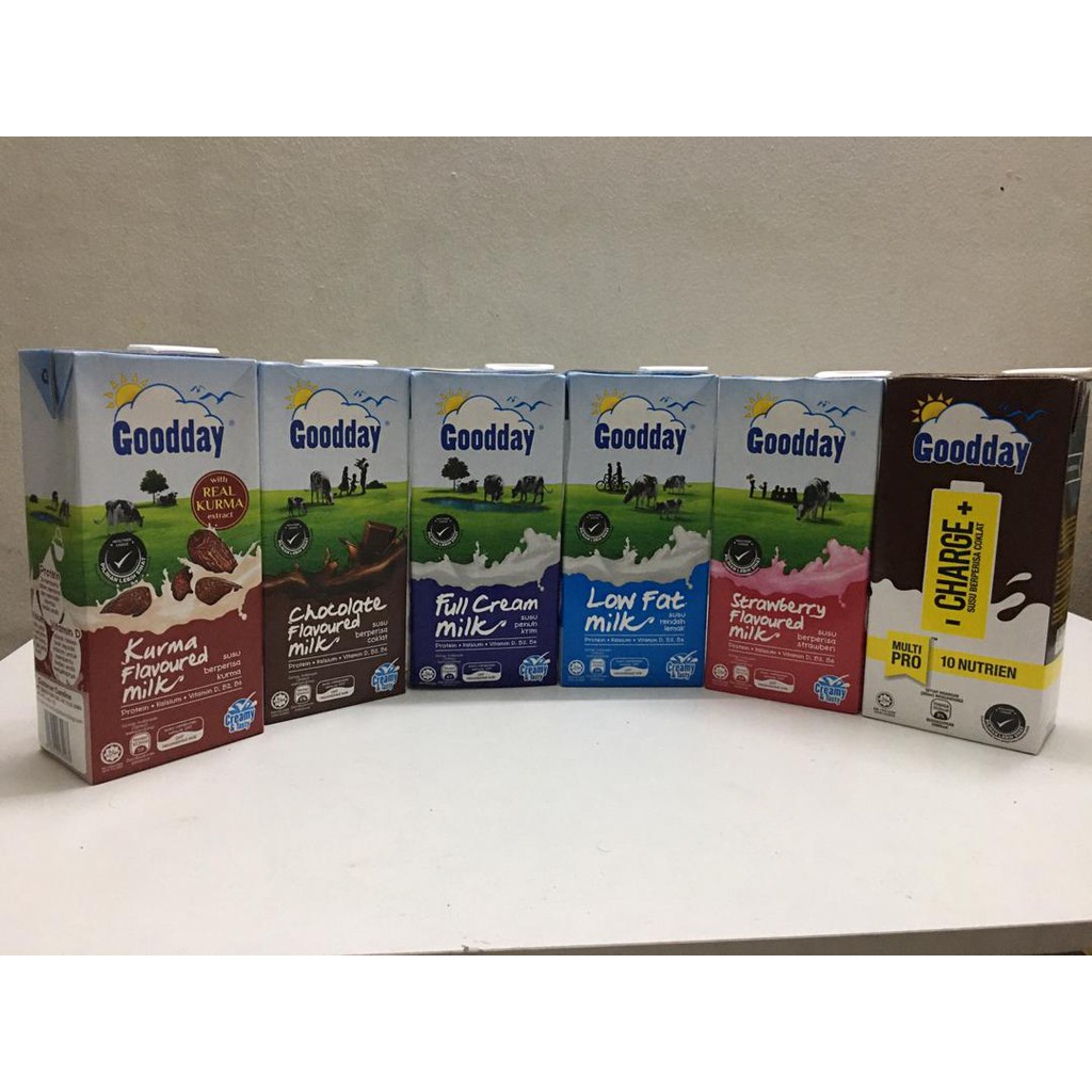 Goodday 1litre Uht Milk Full Cream Low Fat Chocolate Kurma Strawberry Susu Good Day 1l Shopee Singapore
