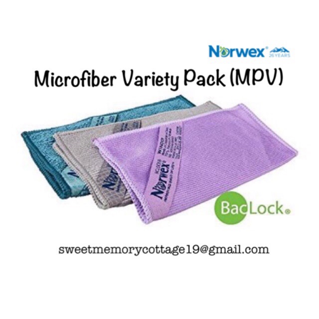 Norwex Microfiber Variety Pack MPV Travel Size Of Enviro Cloth Window 