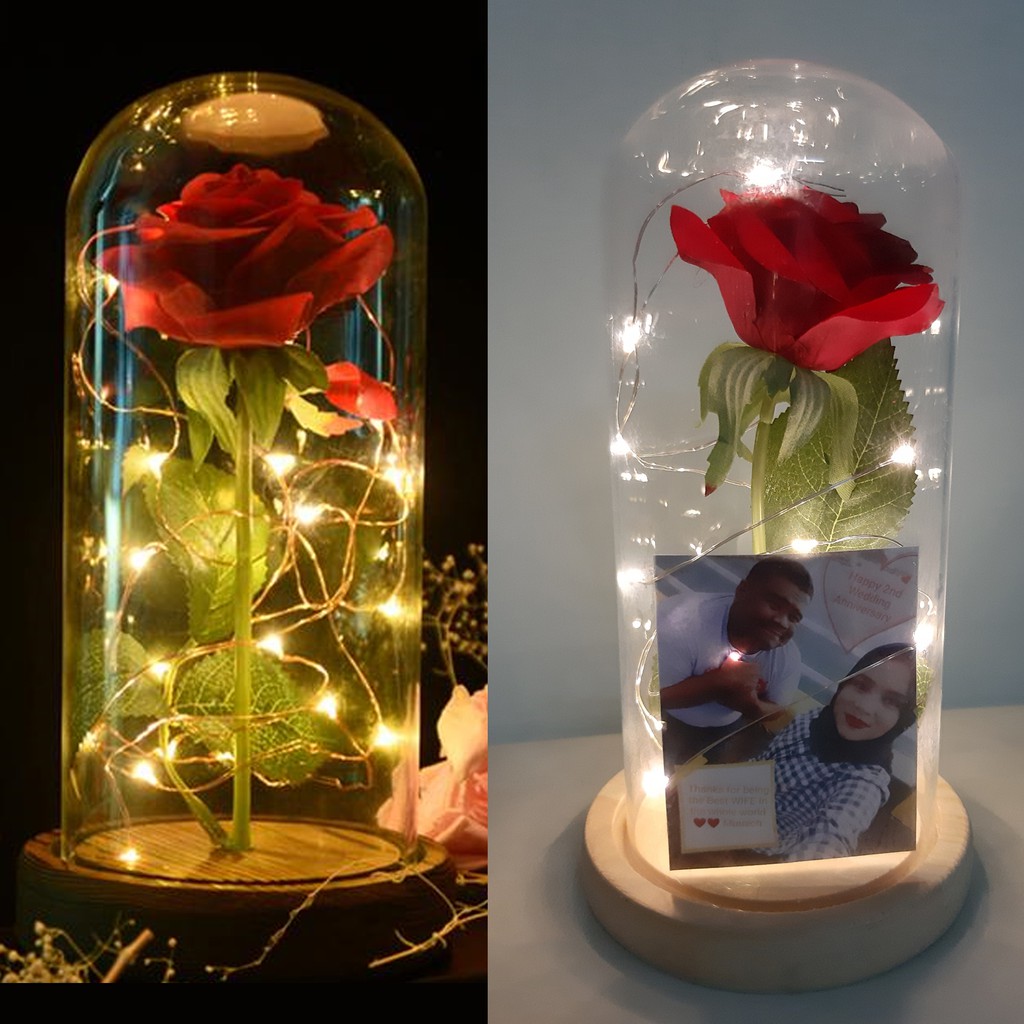 Beauty And The Beast Rose Jar With Lights Shopee Singapore