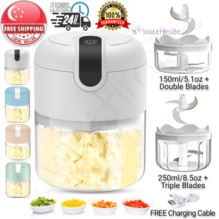 🇸🇬 Kitchen Mini Electric Food Processor/Rechargeable Garlic Blender/USB Wireless/Cooking Mixer Machine/Gift