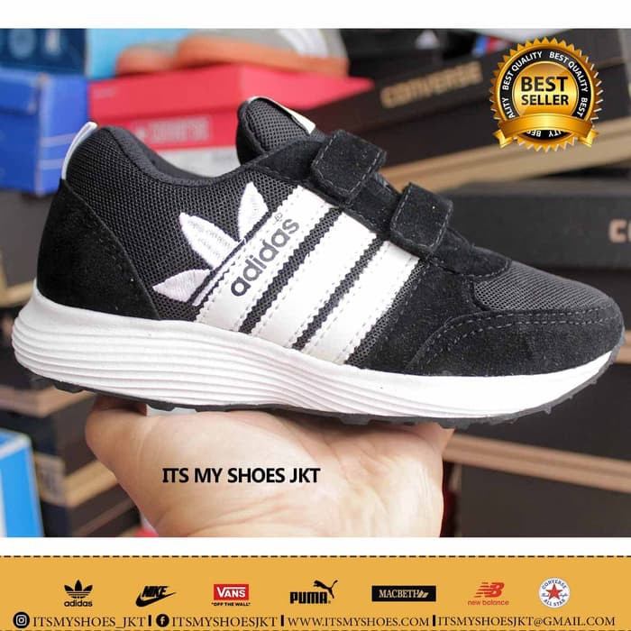 adidas black velcro school shoes