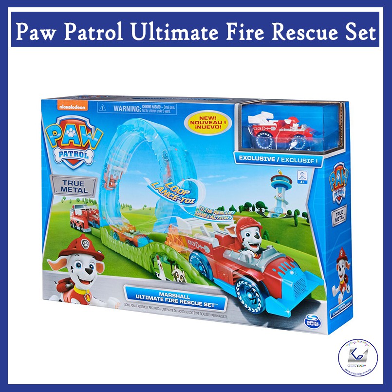 paw patrol true metal ultimate fire rescue track set