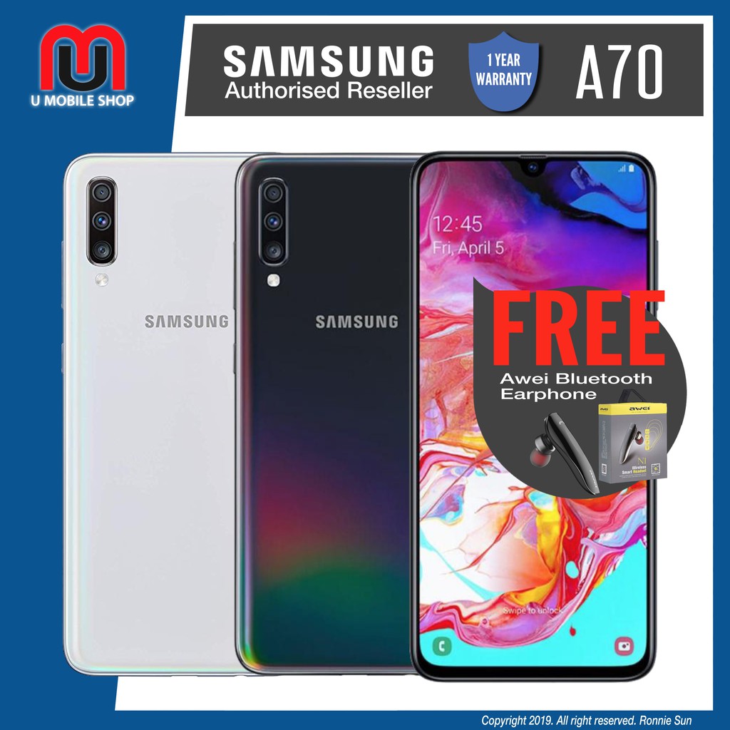 Samsung Galaxy A70 Triple Camera 45 32mp 6gb Ram 128gb Rom U Mobile Shop Shopee Singapore