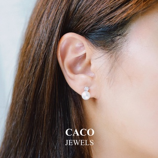 Image of thu nhỏ CACO 4A Premium Freshwater Pearl Stud Earrings 925 Silver with Zircon ”Victoria” (1 Pair) #1