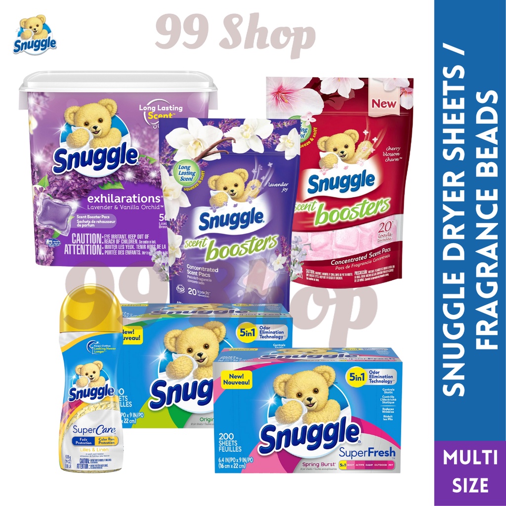 Snuggle Exhilarations Fabric Softener Dryer Sheets / Laundry Booster / Fragrance Laundry Beads