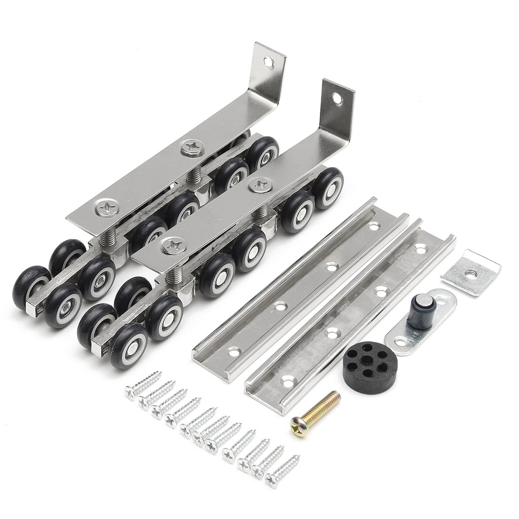 Sliding Wooden Cabinet Door Closet Hardware Kit 12 Mute Wheels