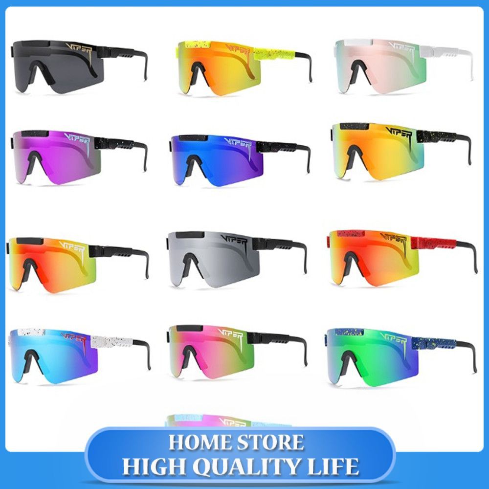 Pit viper flat top eyewear tr90 blue frame mirror lens windproof