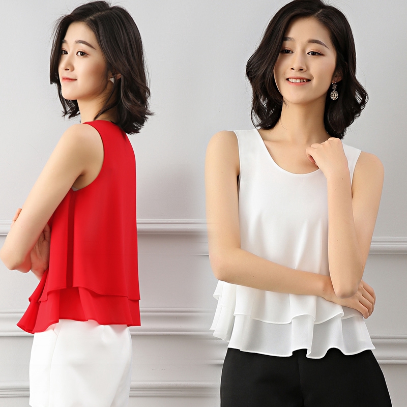 sleeveless ruffle top