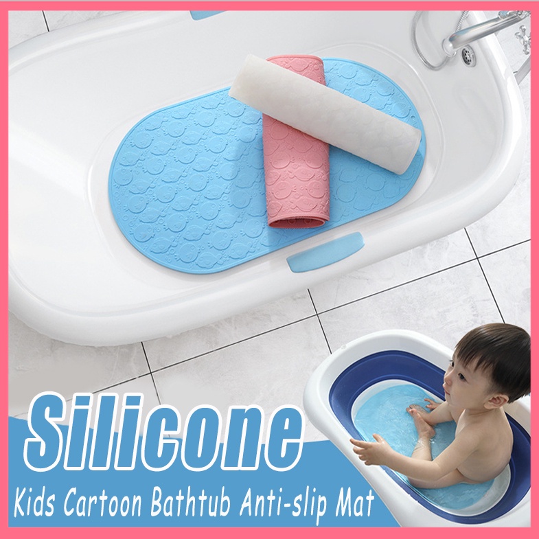 Kids Silicone Bathtub Antislip Mat Baby Odorless Bath Mat For Shower Room Toddler Cartoon