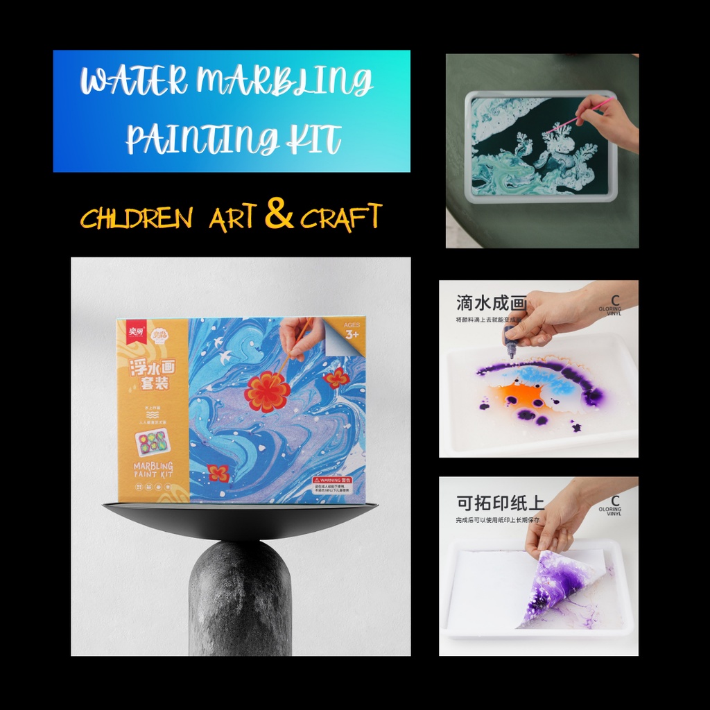 Marbling Paint Kit DIY Art and Craft Kids Waterbased Art Painting