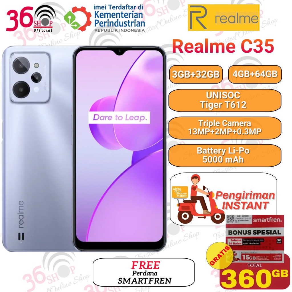 Realme C31 3GB+32GB - 4GB+64GB Garansi Resmi 1 Tahun