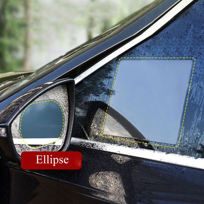 SUN 1 Pair Car Anti Water Mist Film Anti Fog Coating Rainproof Hydrophobic Rearview Mirror Protective Film