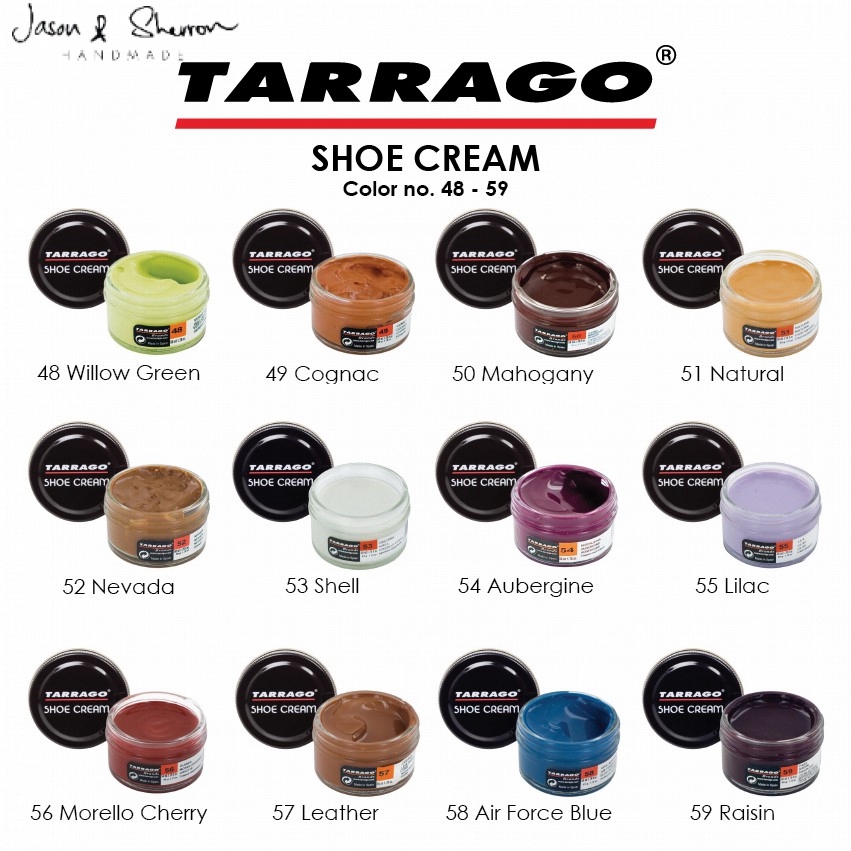 Tarrago Shoe Cream Colour 48 to 59 (50ml)(48 Willow Green to 59 Raisin ...