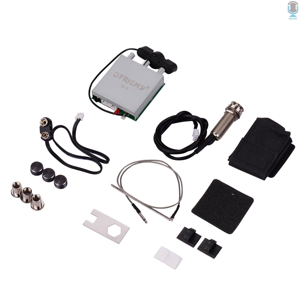 Acoustic Folk Classic Guitar Piezo Pickup Preamp Microphone Pickup Double Pick-up System with Microphone Volume Guitar V new729