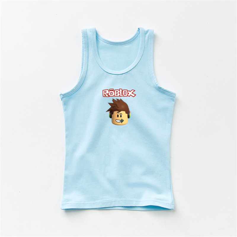 Boys Sleeveless Shirt Roblox Cute Baby Vest Summer Kid Cotton Tops Shopee Singapore - light blue striped shirt roblox