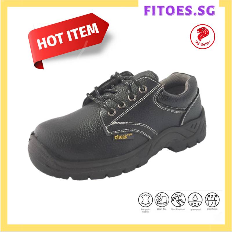 Checked Steel Toe Ultralight Safety Shoes Slipon LowCut SP100