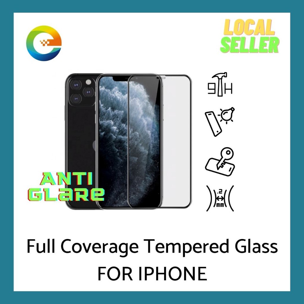 iPhone Matte/AntiGlare Tempered Glass Full Coverage AntiFingerprint
