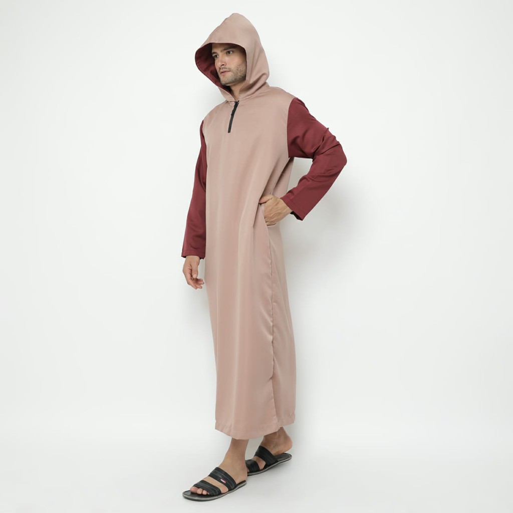 Jubah Men With Hoodie Cream Marbon Combi Shopee Singapore