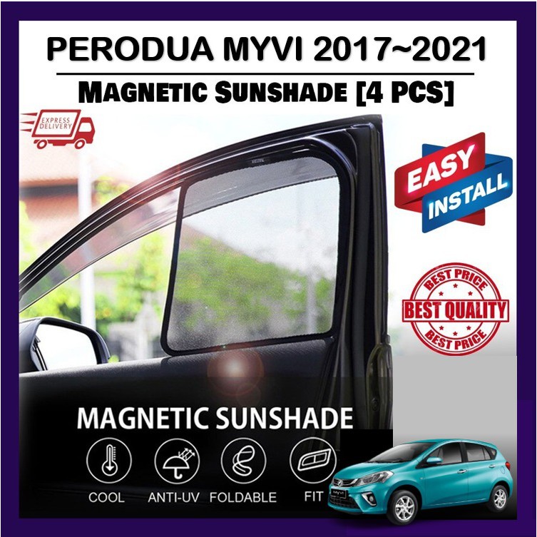 Shop Malaysia Perodua Myvi Gear Up 2017 2021 Gen3 Magnetic Oem Sunshade 4pcs Shopee Singapore