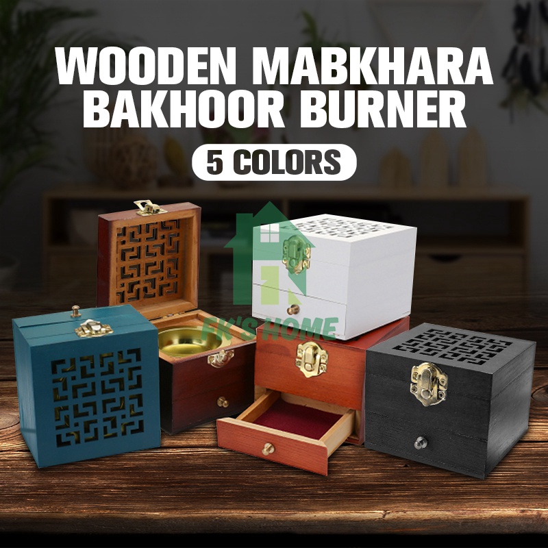 WOODEN MABKHARA Square Wood Bakhoor Burner Incense Burner Pine Wood Aromatherapy Incense Box Agarwood Sandalwood Box