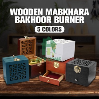 WOODEN MABKHARA Square Wood Bakhoor Burner Incense Burner Pine Wood Aromatherapy Incense Box Agarwood Sandalwood Box #0