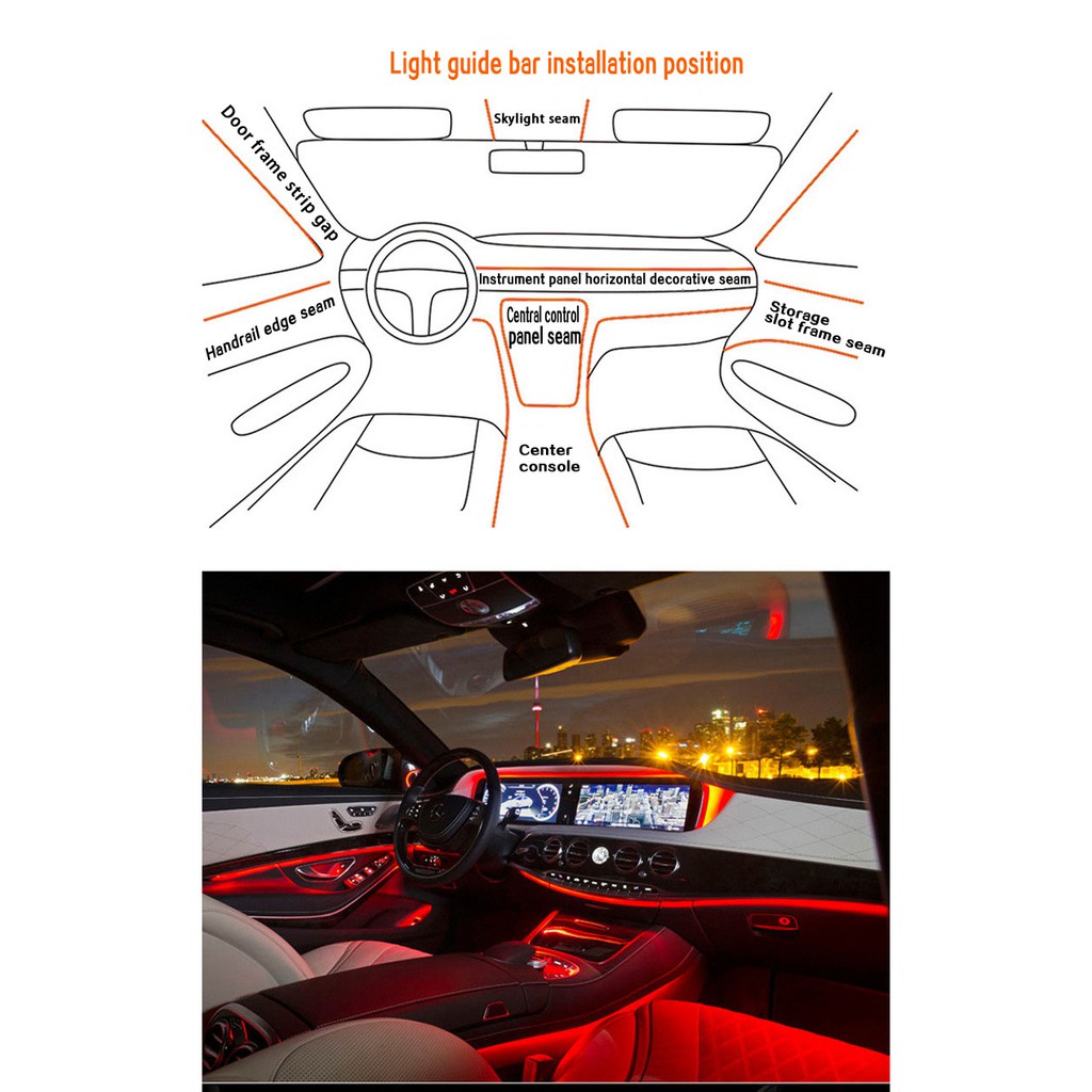 Lampenkette 9 Led Rgb Color Changing Car Interior Decorative