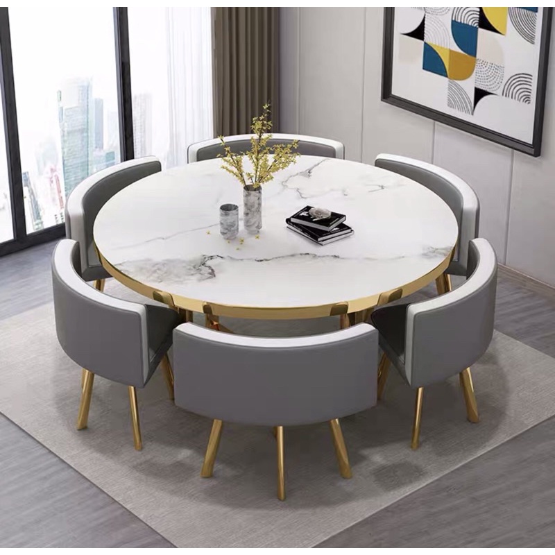 Round Dining Table And Deals, Dining Table With Gold Legs Singapore