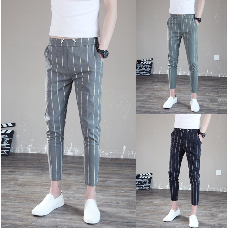 mens skinny striped trousers