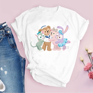 K-pop StellaLou Rabbit Duffy Bear T Shirt Hip Hop 2022 Short Sleeve T-shirt Girls Fashion Wear Skin-friendly Short-sleeved Kid Tshirt #6