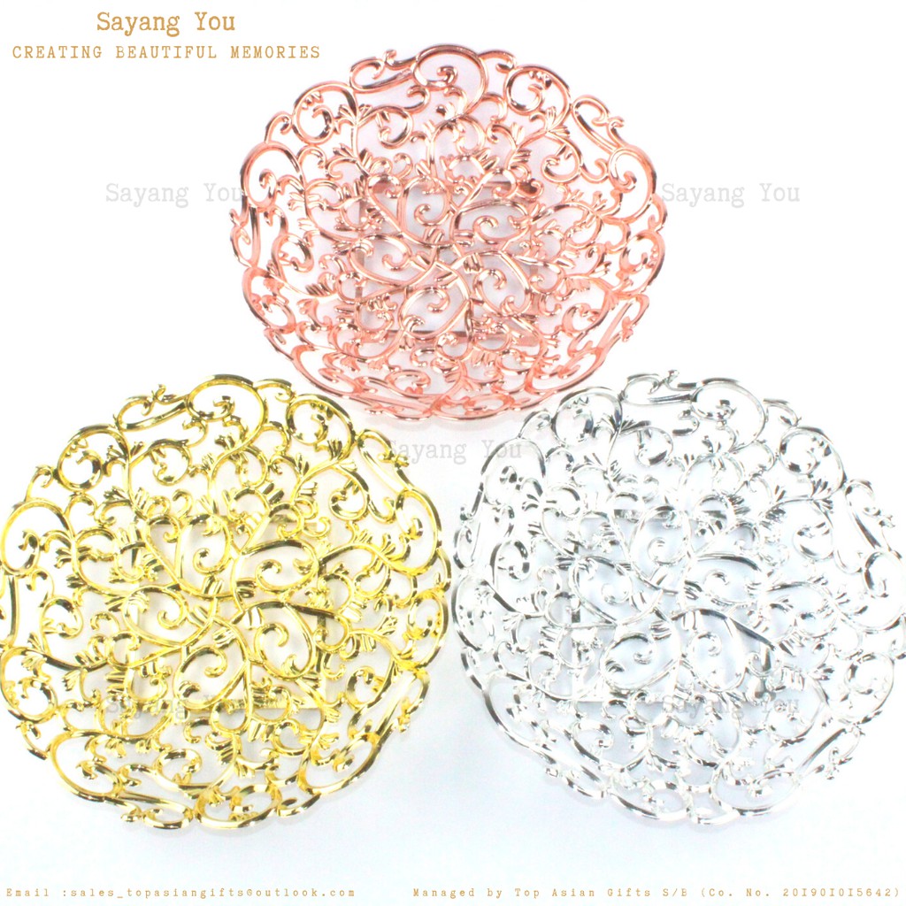 2pcs Round Plastic Chrome Flower Wedding Souvenir Tray Dulang Hantaran Plastik Krom Khawin Kenduri Hiasan 29x6cm 2093 Shopee Singapore