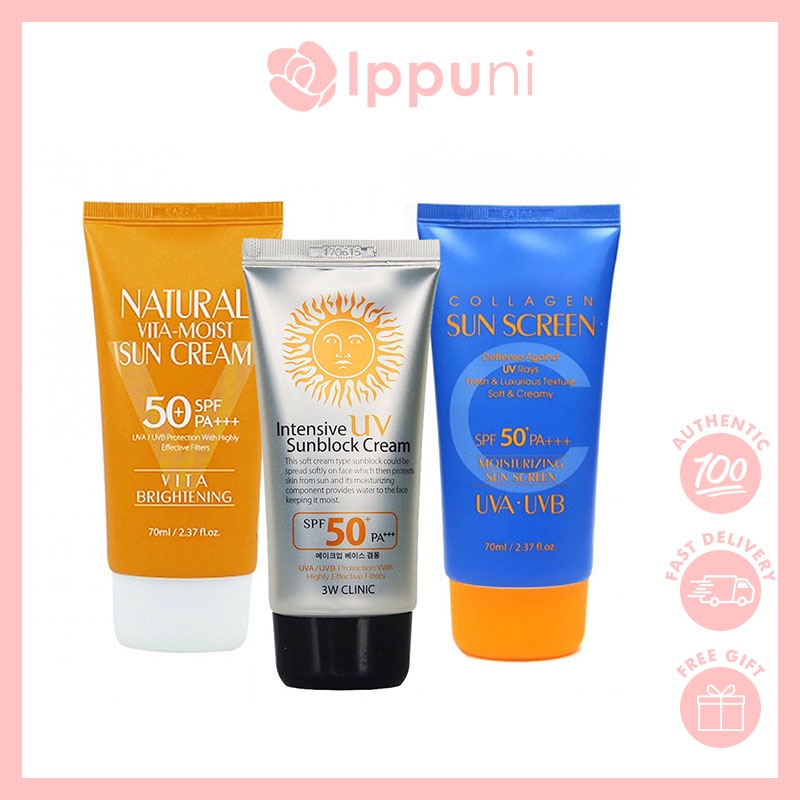 Shop Malaysia 3w Clinic Intensive Uv Sunblock Cream Spf 50 Pa 70ml 3 Types Shopee Singapore