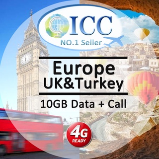 ICC_Europe+UK+Turkey 28 Days Data + Call SIM Card