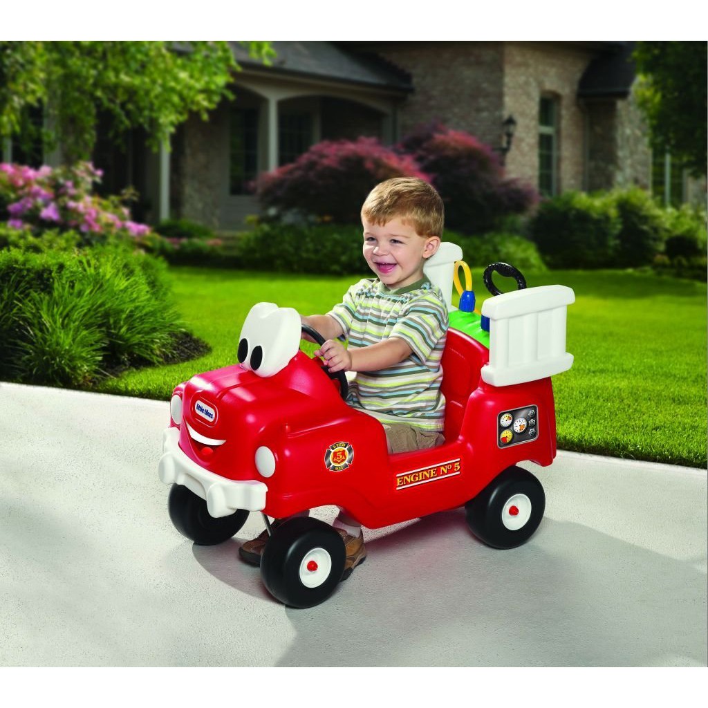 little tikes cozy truck fire engine with water sprayer