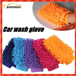 Double sided chenille winter waterproof car wash gloves plus velvet thick car cleaning gloves clean car wash gloves