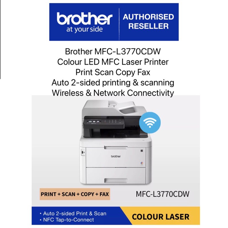 Brother MFC-L3770CDW Laser Printer Print Scan Copy Fax Wireless (Full ...