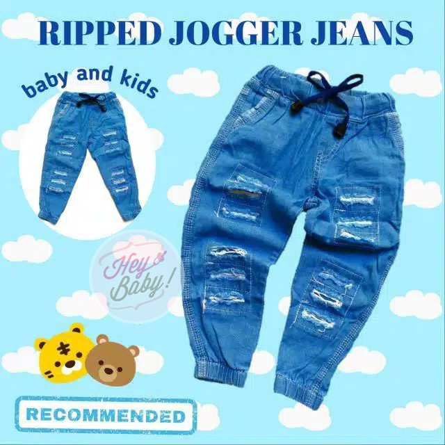 Hb Joger Jins Ripped 3 Denim Jogger Children S Clothing Children S Clothing Wholesaler Shopee Singapore