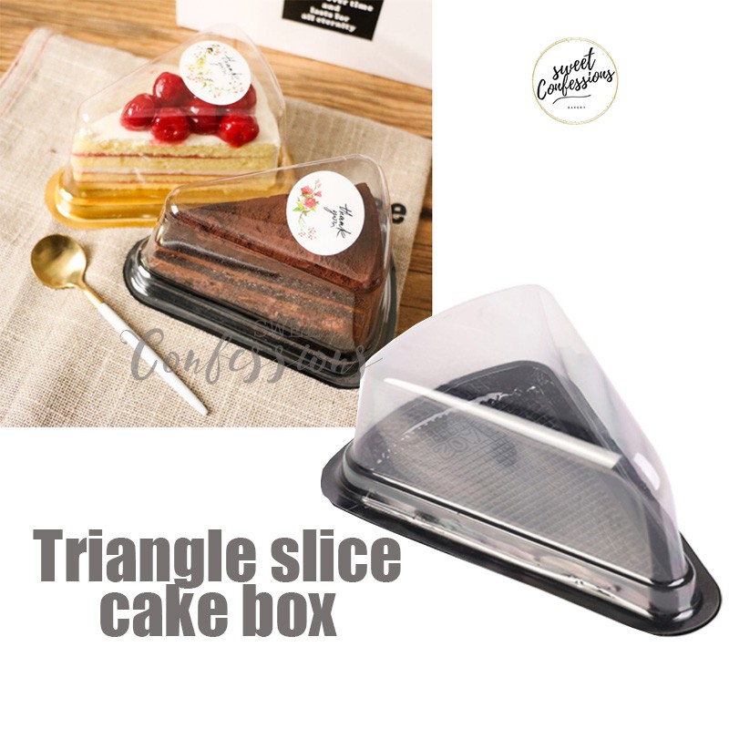10pcs Triangle cake box packaging for individual cake slice plastic