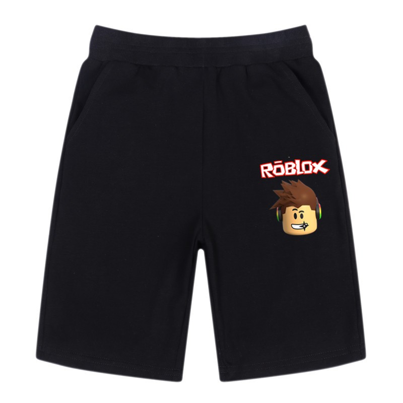 Boys Funny Roblox Character Head Video Game Graphic Shorts Black Cartoon Sports Clothes For Kids Shopee Singapore - womens funny roblox character head video game graphic t