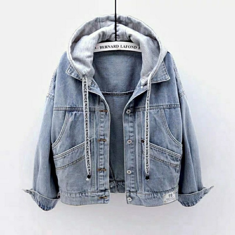 denim jacket with hoodie sleeves womens