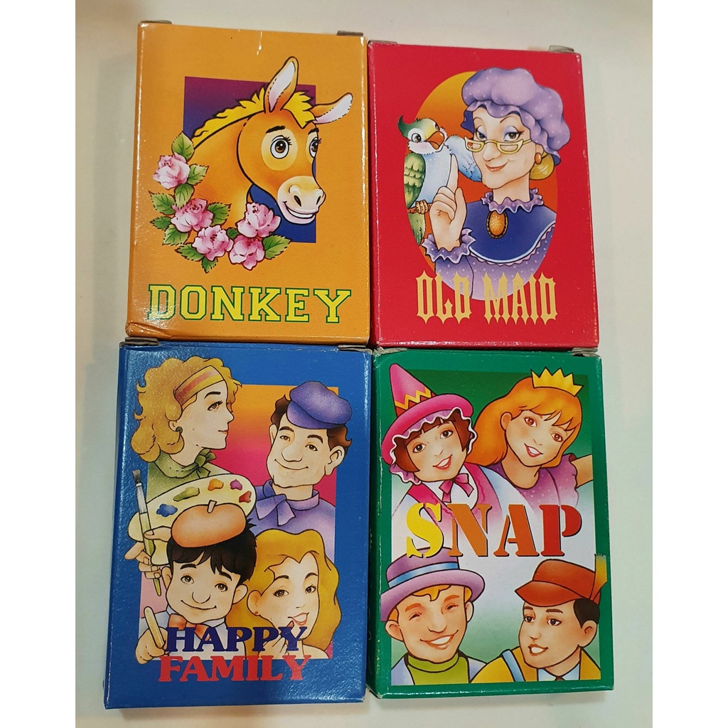 Shop Malaysia Happy Family Snap Donkey Old Maid Card Games All 4 Games Shopee Singapore