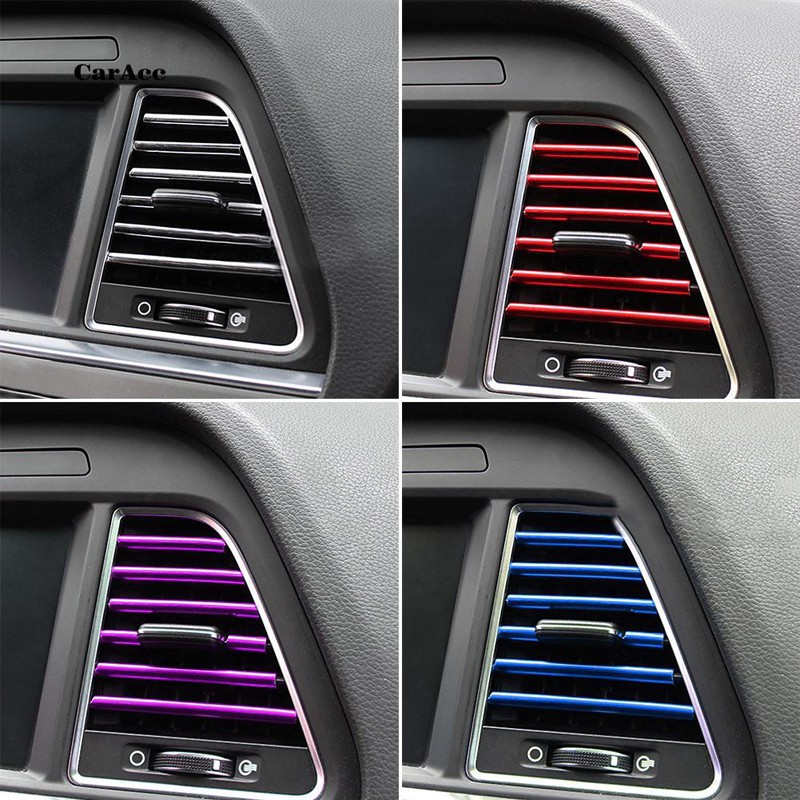 Car Strip Decoration Accessories Auto Colorful Air Conditioner Air Outlet Strip Decoration 10 Pcs Shopee Singapore