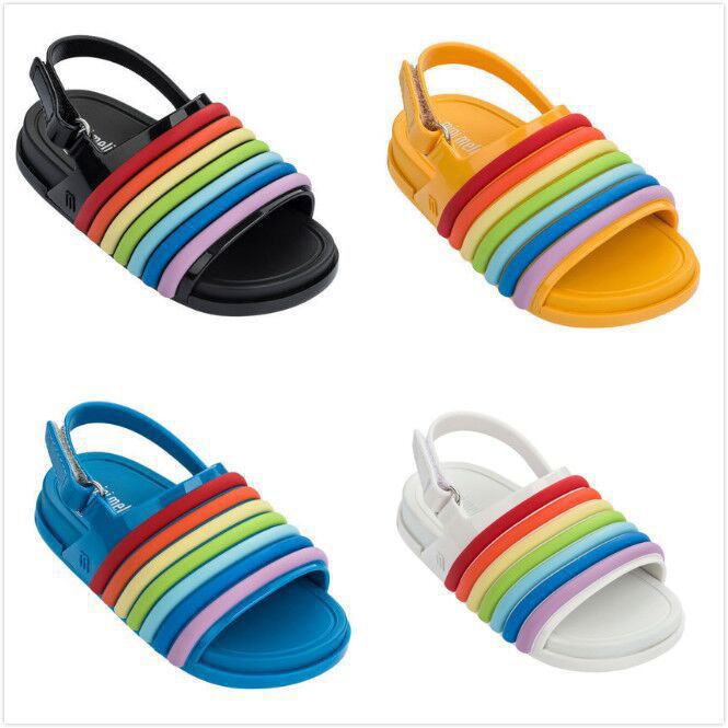 Rainbow Children Sandals  Girl Roman Jelly  Melissa Shoes  