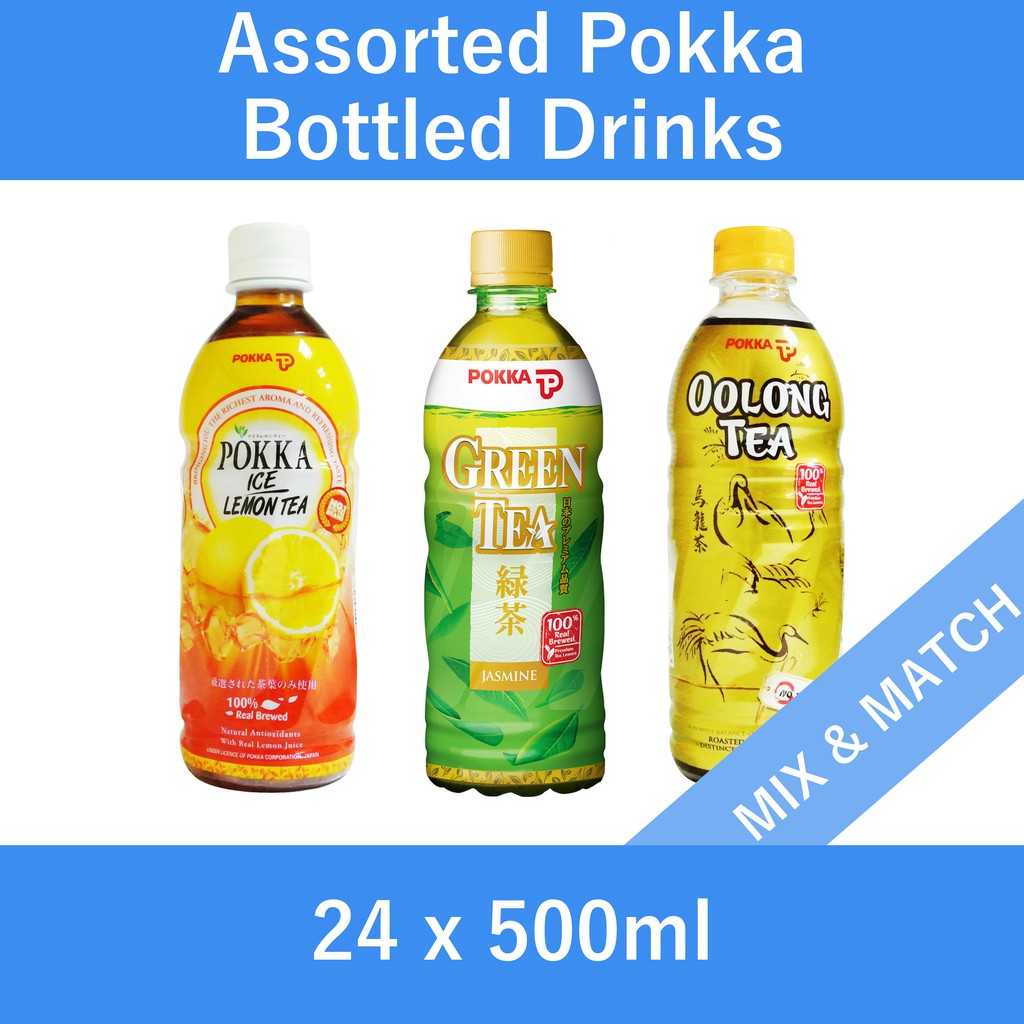 Assorted Pokka Bottled Drinks Oolong Tea Green Tea Ice Lemon Tea