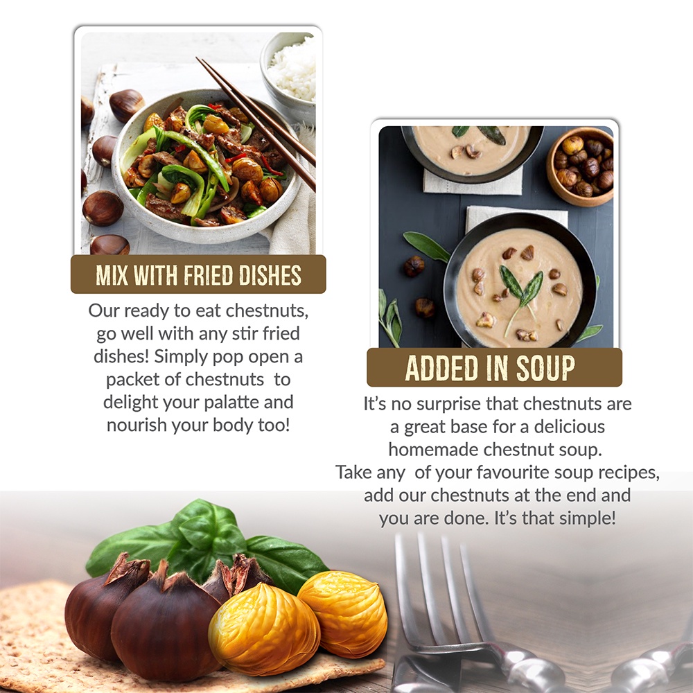 Tong Garden Organic Roasted Chestnuts without Shell 300g (Bundle of 3