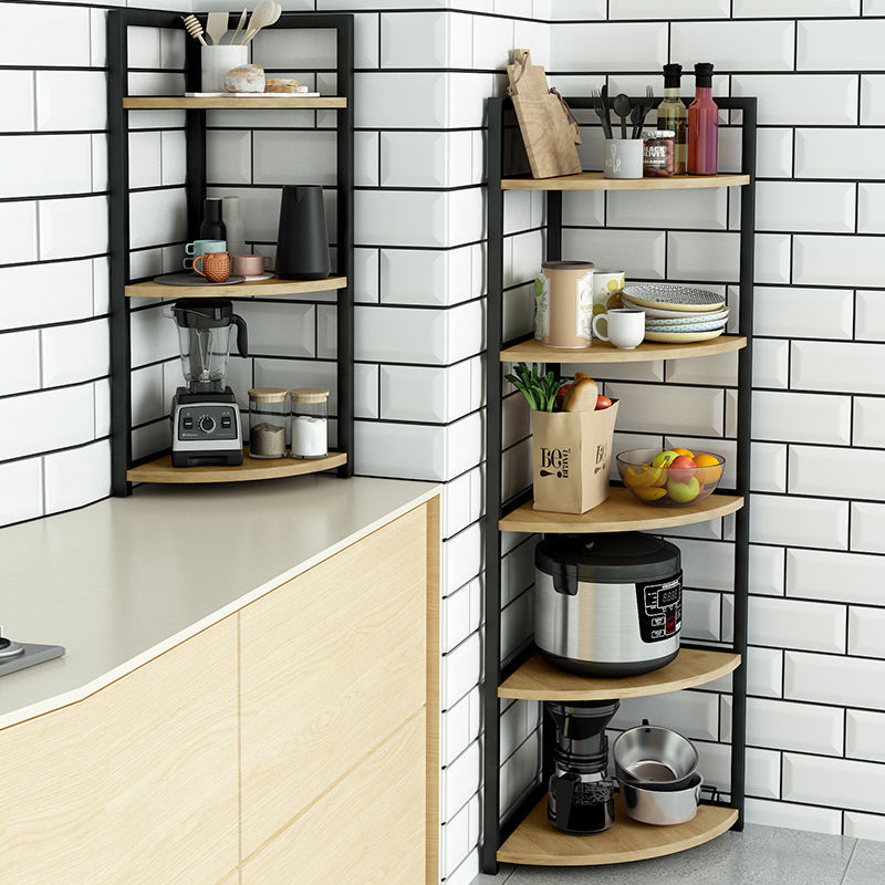 Kitchen Corner Shelf Triangle Shelf Multi Layer Floor Standing Pot Rack Layered Corner Seasoning Storage Cabinet Corner Storage Shelf Shopee Singapore