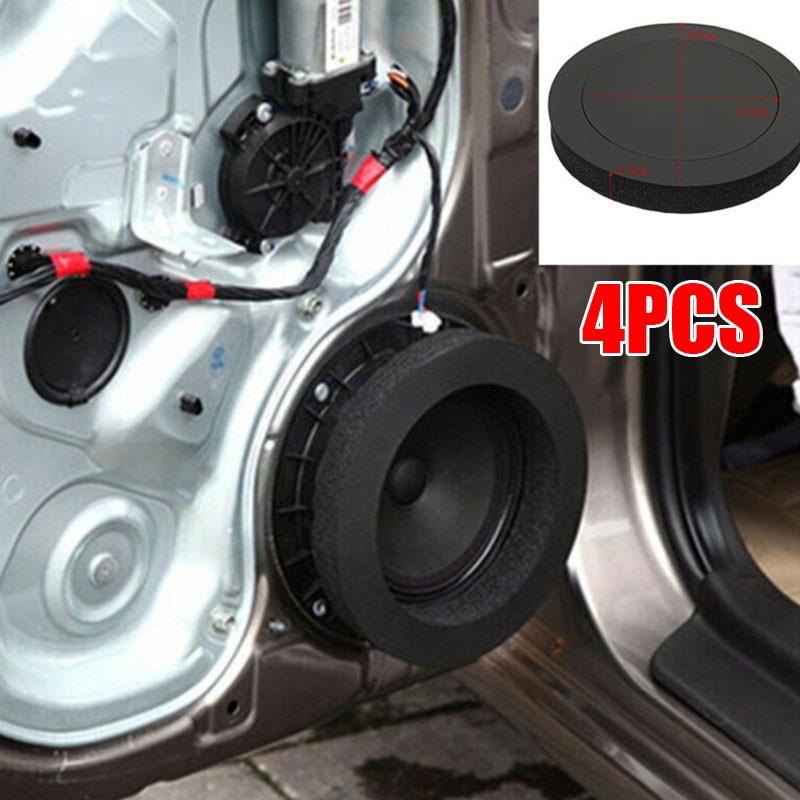 Details about   4Pcs 6.5inch Car Speaker Ring Bass Door Trim Sound Insulation Cotton Universal