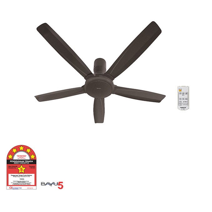 Panasonic Bayu 5 5 Blade Ceiling Fan Dark Brown 1400mm F M14d5