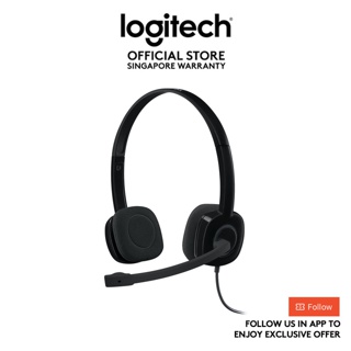 Logitech H151 Stereo Headset with Noise-Cancelling Mic, Single 3.5” Jack For PCs, Notebooks, Phones & Tablets