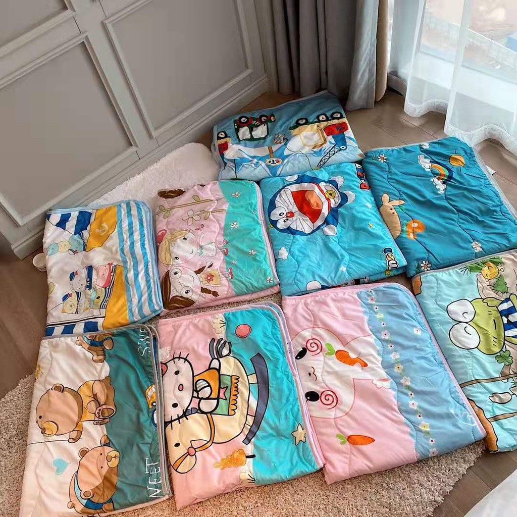 [Local Stock]EmmAmy®110x150cm Children Cotton Quilt Kids Cartoon Summer Premium Baby Blanket