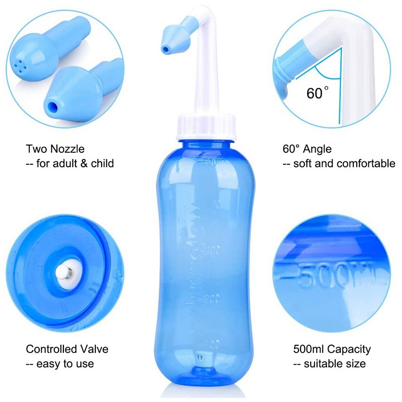 Sinus Rinse 500Ml Nasal Irrigation - Nose Cleaner for Nose Wash, Nose ...